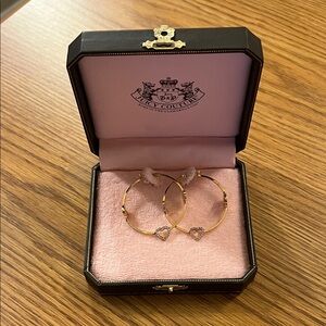 Juicy Couture Gold Heart Hoop Earrings